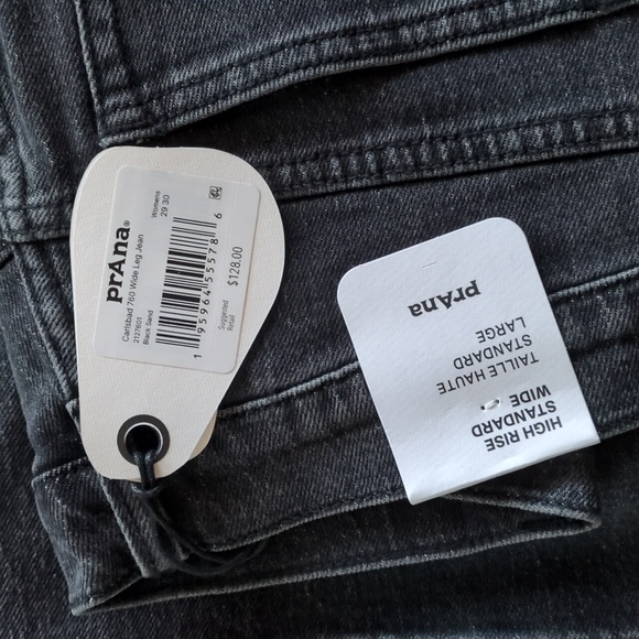 Prana Carlsbad 760 Wide Leg Jean in Black Sand - Picture 4 of 4